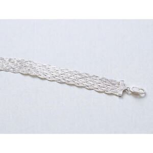 Vintage Italian 925 Silver Braided Chain Bracelet Italy Marked Quality 7"